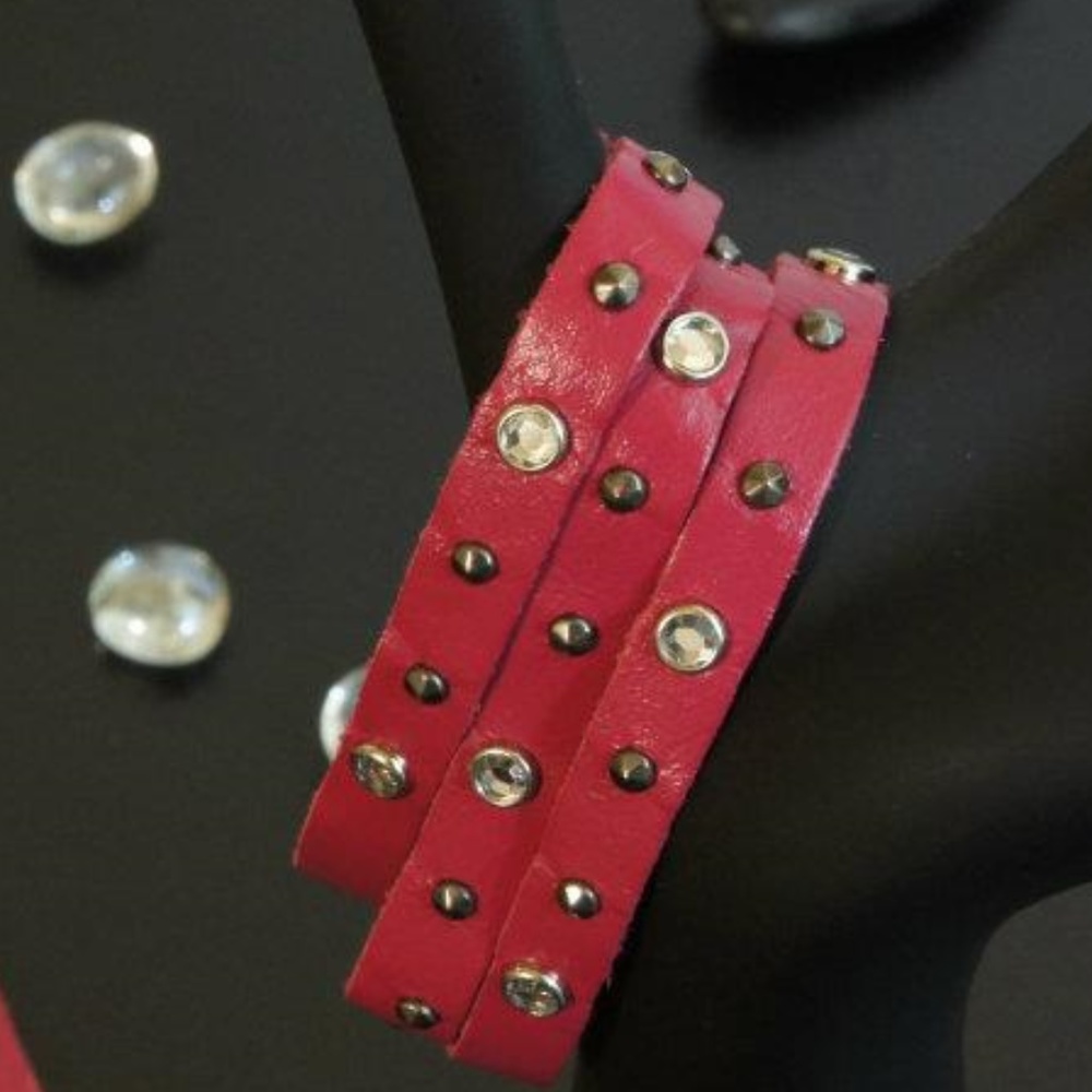 LAST ONE NWT Leather Pink 3 Strand Bracelet